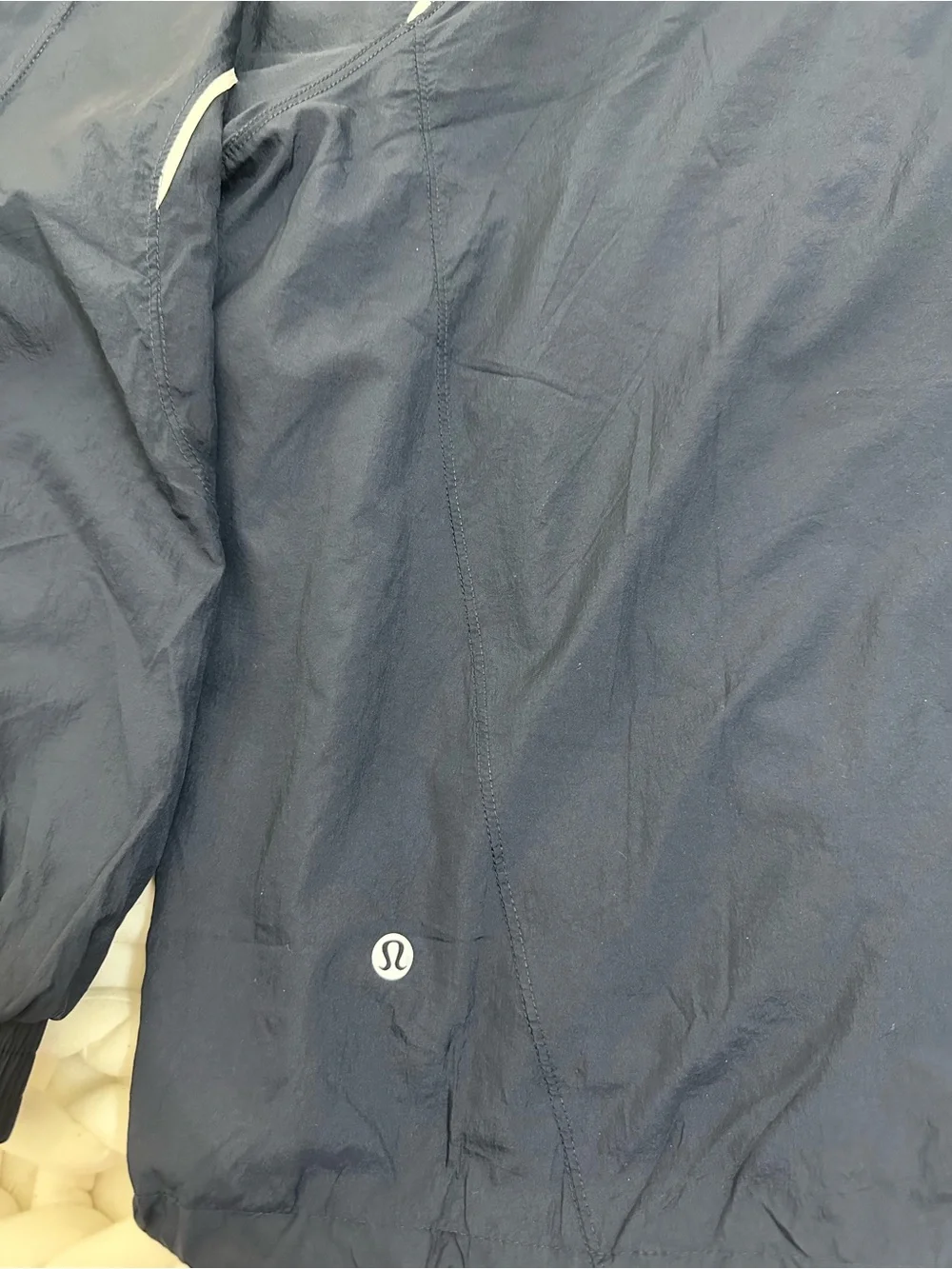 lululemon athletica Navy Windbreaker Jacket with White Piping
